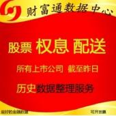 上市公司历史至今权息分红送配除权除息送股配股数据
