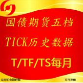 中金所Level2国债期货T/TF/TS期货高频历史分笔快照tick五档每月数据