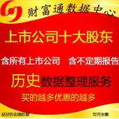沪深A股上市公司十大股东与十大流通股东历史数据上市至今