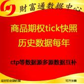 商品期权分笔tick快照历史高频数据每年