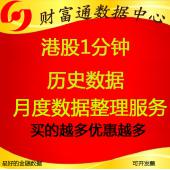港交所H股香港股票历史高频一分钟1分钟数据每月